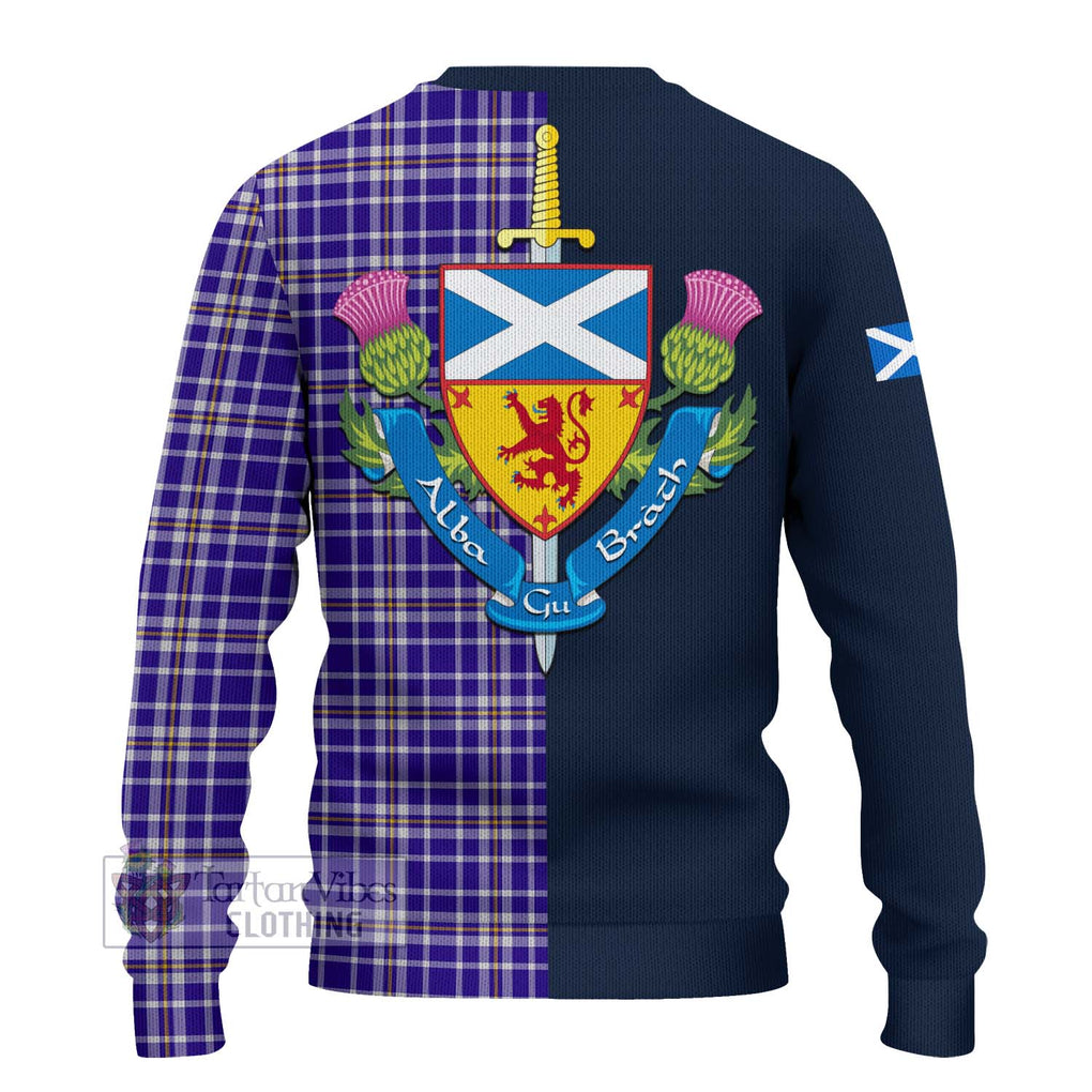 Ochterlony Tartan Ugly Sweater Alba with Scottish Lion Royal Arm Half Style - Tartan Vibes Clothing