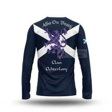 Ochterlony Tartan Lion Rampant Long Sleeve T-Shirt Proudly Display Your Heritage with Alba Gu Brath and Clan Name - Tartan Vibes Clothing