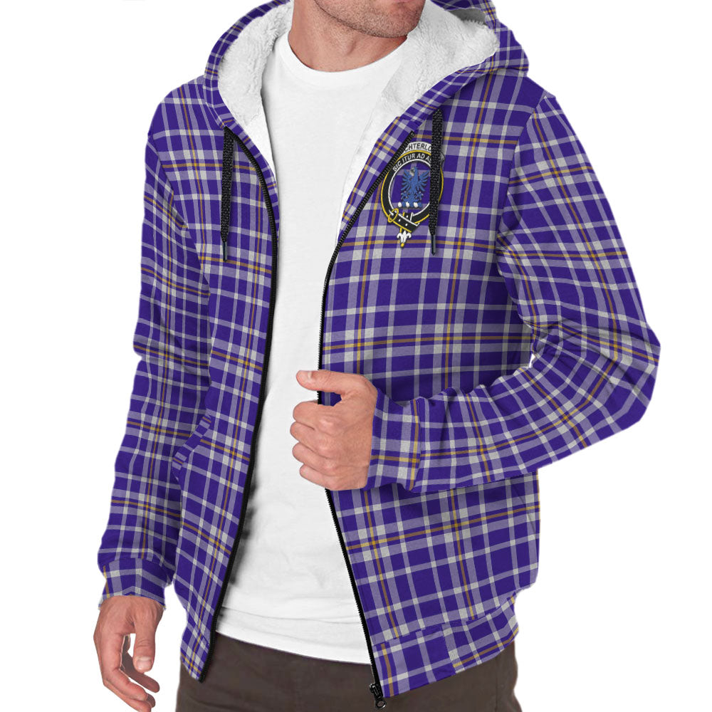 Ochterlony Tartan Sherpa Hoodie with Family Crest - Tartan Vibes Clothing