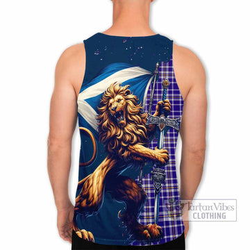 Ochterlony Tartan Family Crest Men's Tank Top with Scottish Majestic Lion - Tartan Vibes Clothing