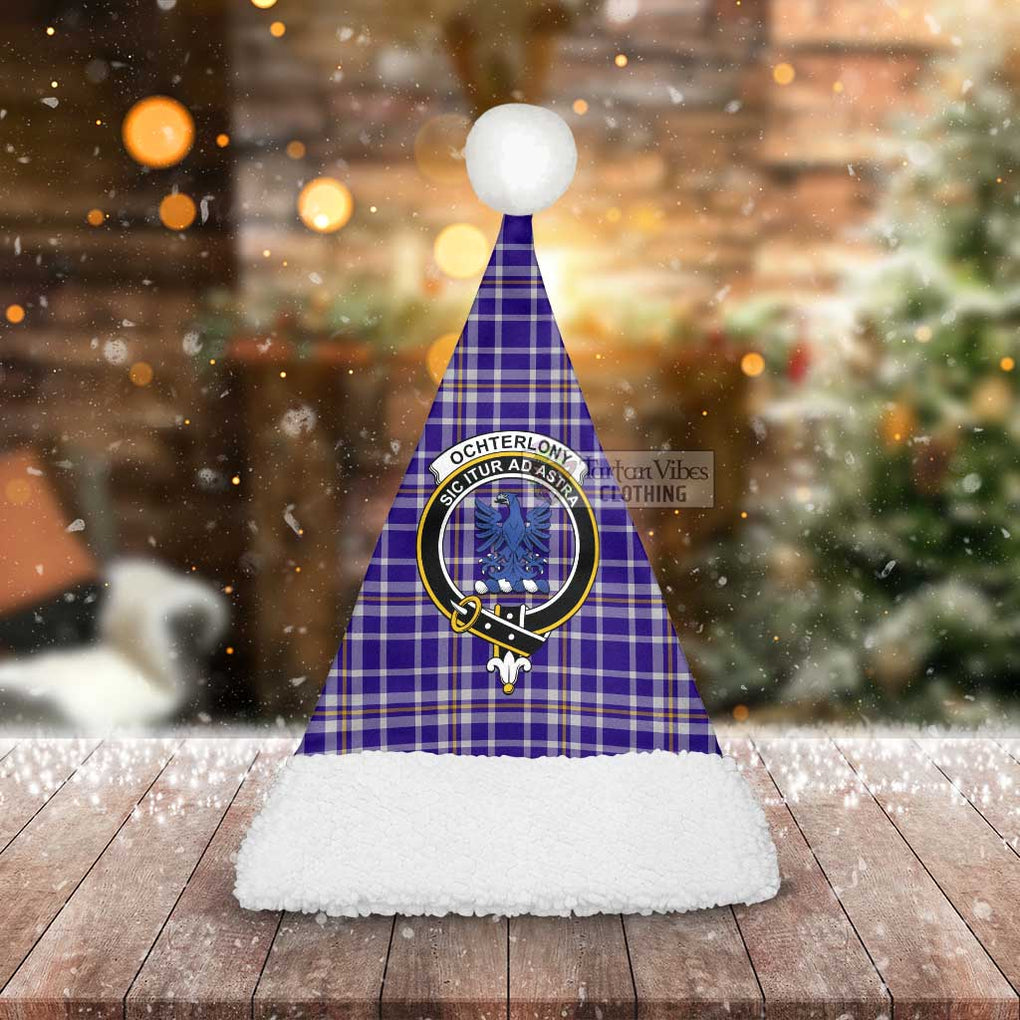 Ochterlony Tartan Christmas Santa Hats with Family Crest - Tartan Vibes Clothing