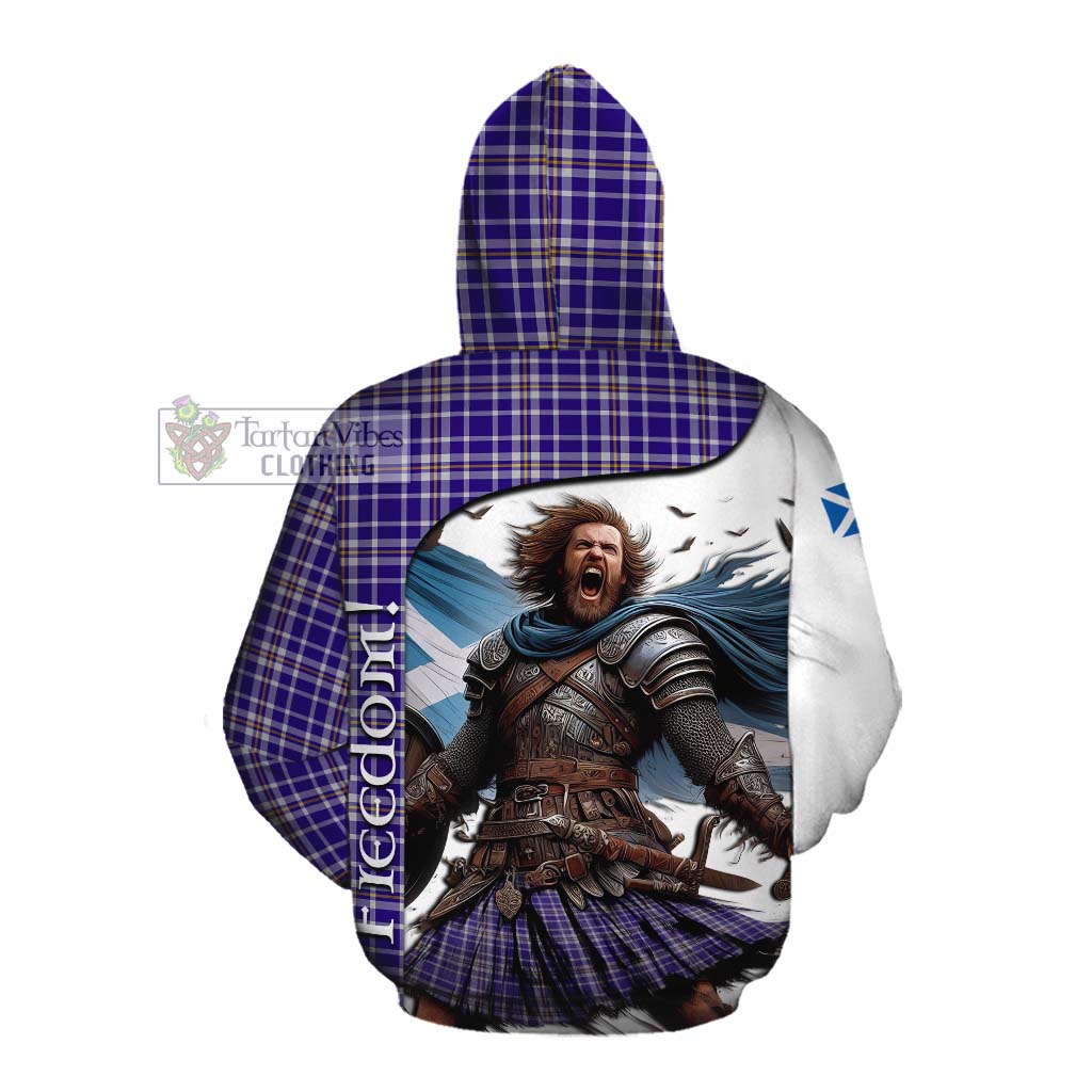 Tartan Vibes Clothing Ochterlony Crest Tartan Cotton Hoodie Inspired by the Freedom of Scottish Warrior