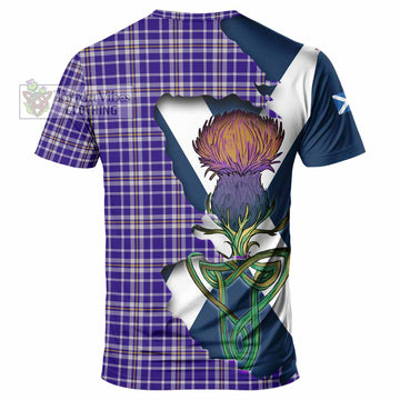 Ochterlony Tartan Family Crest T-Shirt Scottish Thistle Celtic Inspired