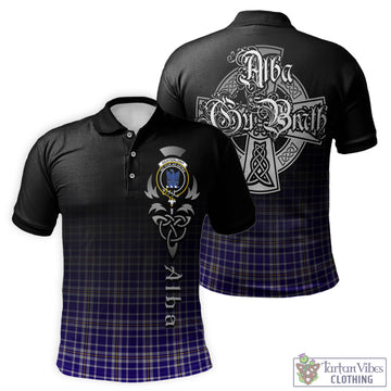 Ochterlony Tartan Polo Shirt Featuring Alba Gu Brath Family Crest Celtic Inspired