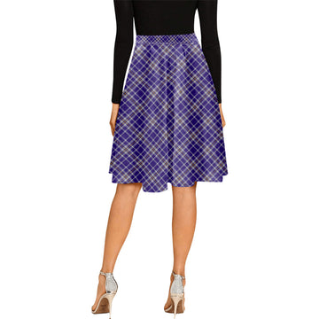 Ochterlony Tartan Melete Pleated Midi Skirt Cross Style - Tartan Vibes Clothing