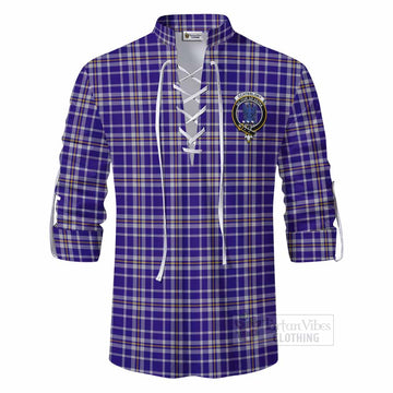 Ochterlony Tartan Ghillie Kilt Shirt with Family Crest DNA In Me Style - Tartan Vibes Clothing