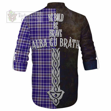 Tartan Vibes Clothing Ochterlony Tartan Family Crest Ghillie Kilt Shirt Alba Gu Brath Be Brave Lion Ancient Style