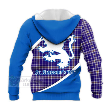 Ochterlony Family Crest Tartan Knitted Hoodie Celebrate Saint Andrew's Day in Style - Tartan Vibes Clothing