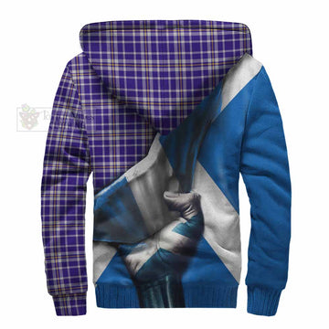 Ochterlony Tartan Sherpa Hoodie with Family Crest Scotland Patriotic Style - Tartan Vibes Clothing