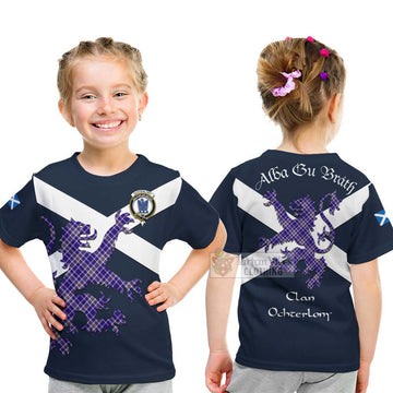 Ochterlony Tartan Lion Rampant Kid T-Shirt Proudly Display Your Heritage with Alba Gu Brath and Clan Name - Tartan Vibes Clothing