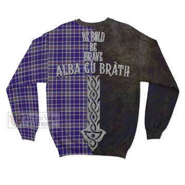 Ochterlony Tartan Family Crest Sweatshirt Alba Gu Brath Be Brave Lion Ancient Style - Tartan Vibes Clothing