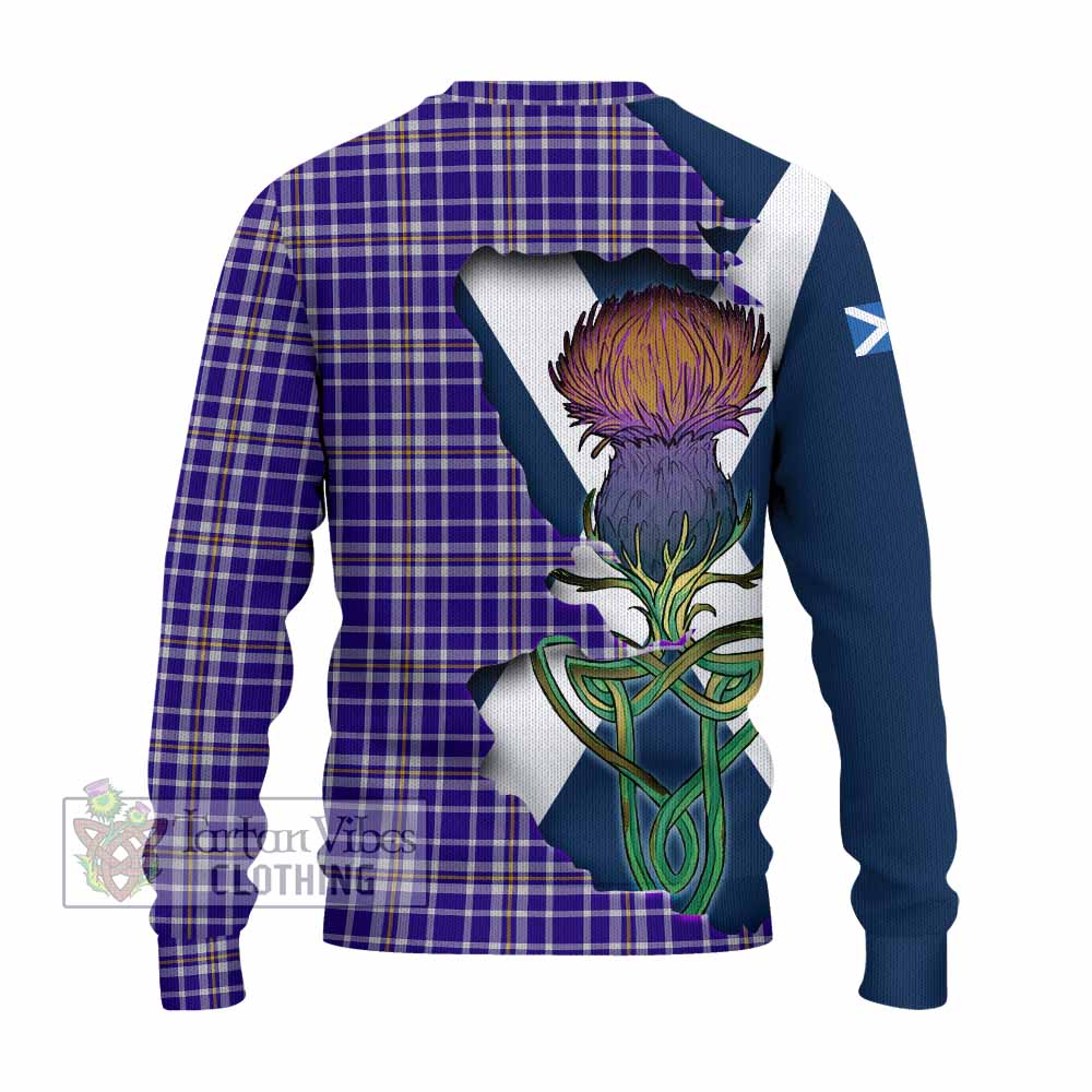 Ochterlony Tartan Family Crest Knitted Sweater Scottish Thistle Celtic Inspired - Tartan Vibes Clothing