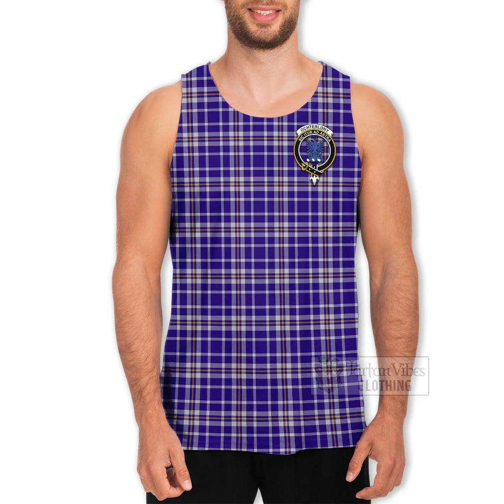 Ochterlony Tartan Men's Tank Top with Family Crest Celtic Skull Style - Tartan Vibes Clothing