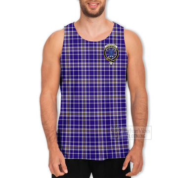 Ochterlony Tartan Men's Tank Top with Family Crest Celtic Skull Style - Tartan Vibes Clothing