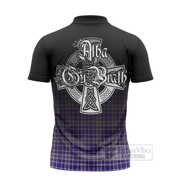 Ochterlony Tartan Zipper Polo Shirt Featuring Alba Gu Brath Family Crest Celtic Inspired - Tartan Vibes Clothing