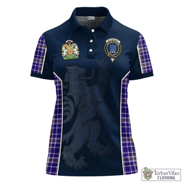 Ochterlony Tartan Women's Polo Shirt with Family Crest and Lion Rampant Vibes Sport Style