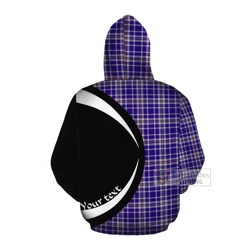 Ochterlony Tartan Cotton Hoodie with Family Crest Circle Style Pullover Hoodie - Tartan Vibes Clothing