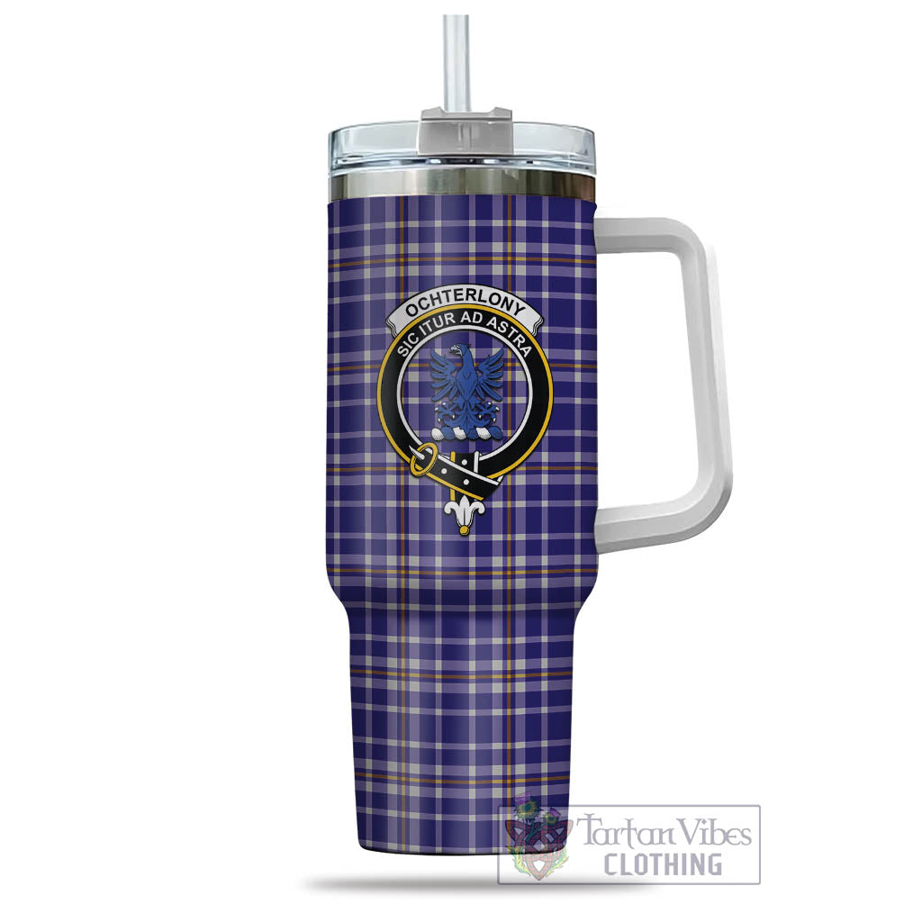 Ochterlony Tartan Tumbler with Handle with Family Crest - Tartan Vibes Clothing