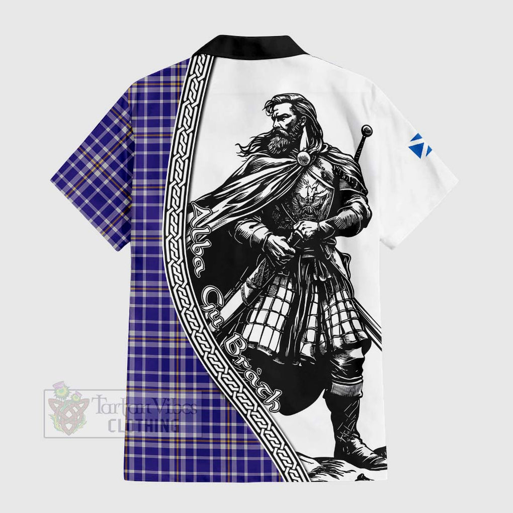 Ochterlony Tartan Clan Crest Hawaiian Shirt with Highlander Warrior Celtic Style - Tartan Vibes Clothing