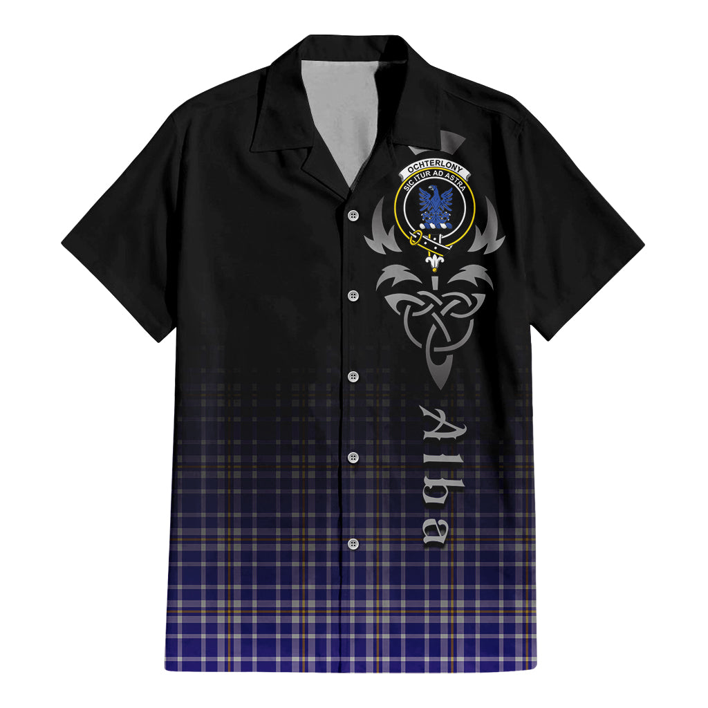 Ochterlony Tartan Hawaiian Shirt Shirt Featuring Alba Gu Brath Family Crest Celtic Inspired - Tartan Vibes Clothing