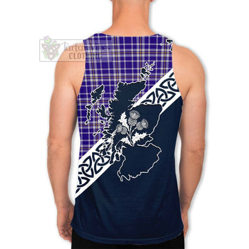 Ochterlony Tartan Men's Tank Top Featuring Thistle and Scotland Map - Tartan Vibes Clothing