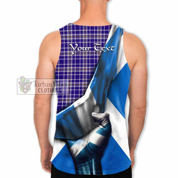 Ochterlony Tartan Men's Tank Top with Family Crest Scotland Patriotic Style - Tartan Vibes Clothing