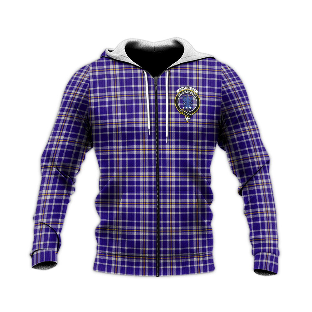Ochterlony Tartan Knitted Hoodie with Family Crest Unisex Knitted Zip Hoodie - Tartan Vibes Clothing