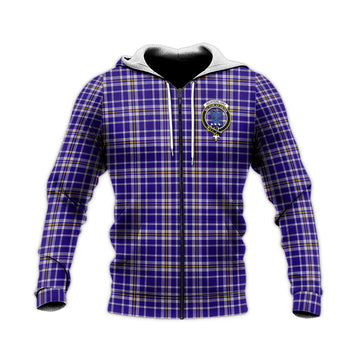 Ochterlony Tartan Knitted Hoodie with Family Crest