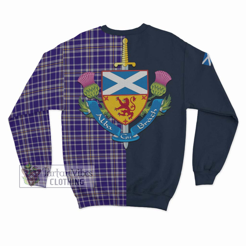 Ochterlony Tartan Sweatshirt Alba with Scottish Lion Royal Arm Half Style - Tartan Vibes Clothing