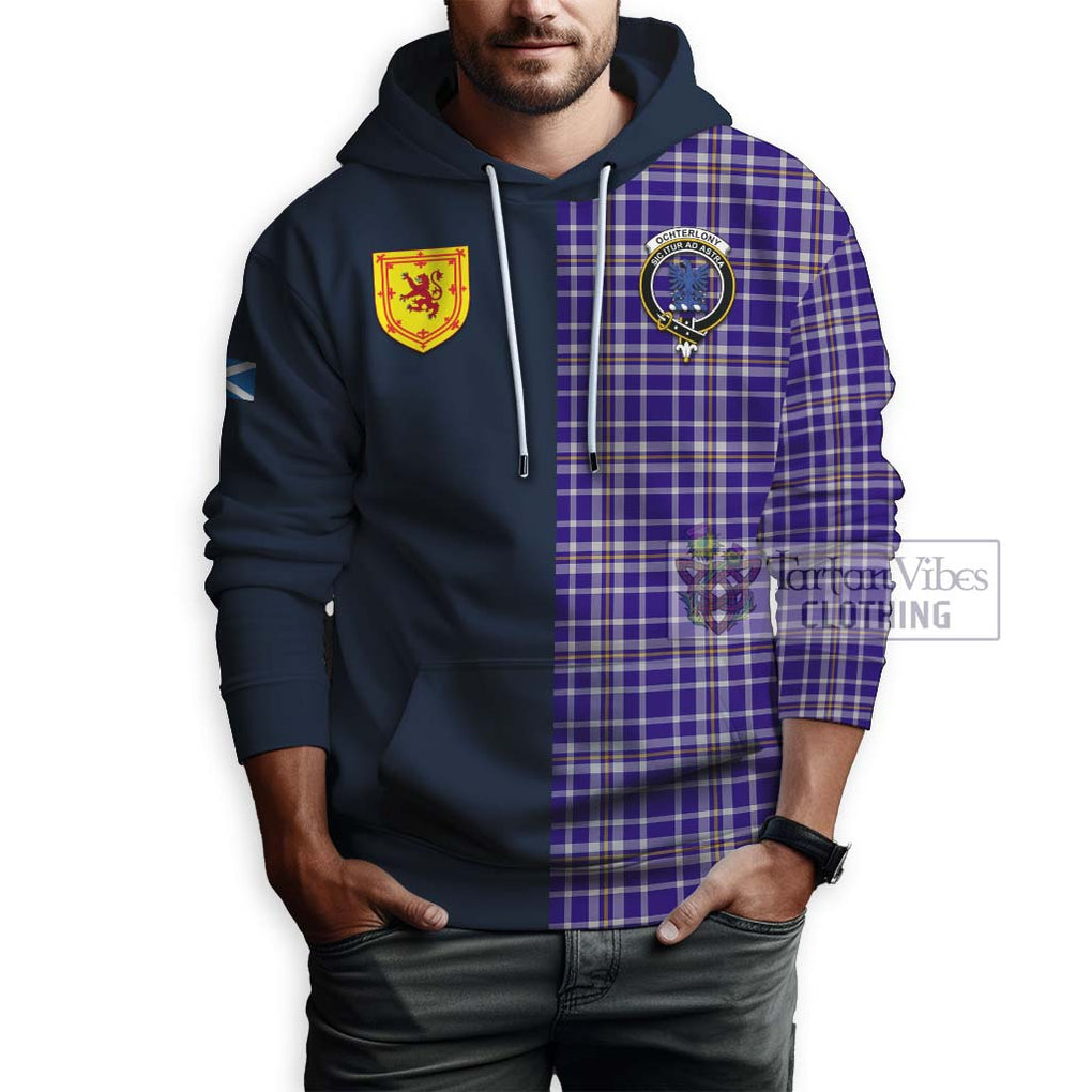 Ochterlony Tartan Hoodie Alba with Scottish Lion Royal Arm Half Style - Tartan Vibes Clothing