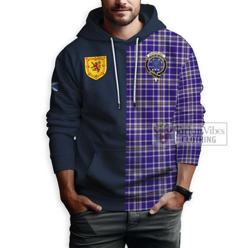 Ochterlony Tartan Hoodie Alba with Scottish Lion Royal Arm Half Style - Tartan Vibes Clothing