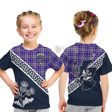 Ochterlony Tartan Kid T-Shirt Featuring Thistle and Scotland Map - Tartan Vibes Clothing