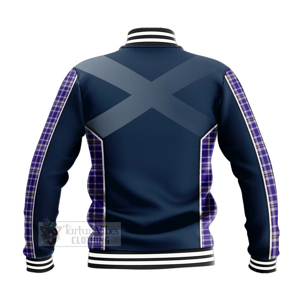 Ochterlony Tartan Baseball Jacket with Family Crest and Scottish Thistle Vibes Sport Style - Tartan Vibes Clothing