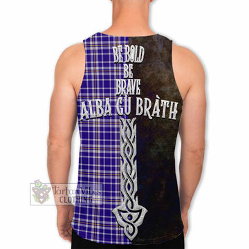 Ochterlony Tartan Family Crest Men's Tank Top Alba Gu Brath Be Brave Lion Ancient Style - Tartan Vibes Clothing