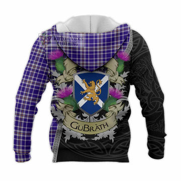Ochterlony Tartan Family Crest Knitted Hoodie Lion Rampant Royal Thistle Shield Celtic Inspired - Tartan Vibes Clothing