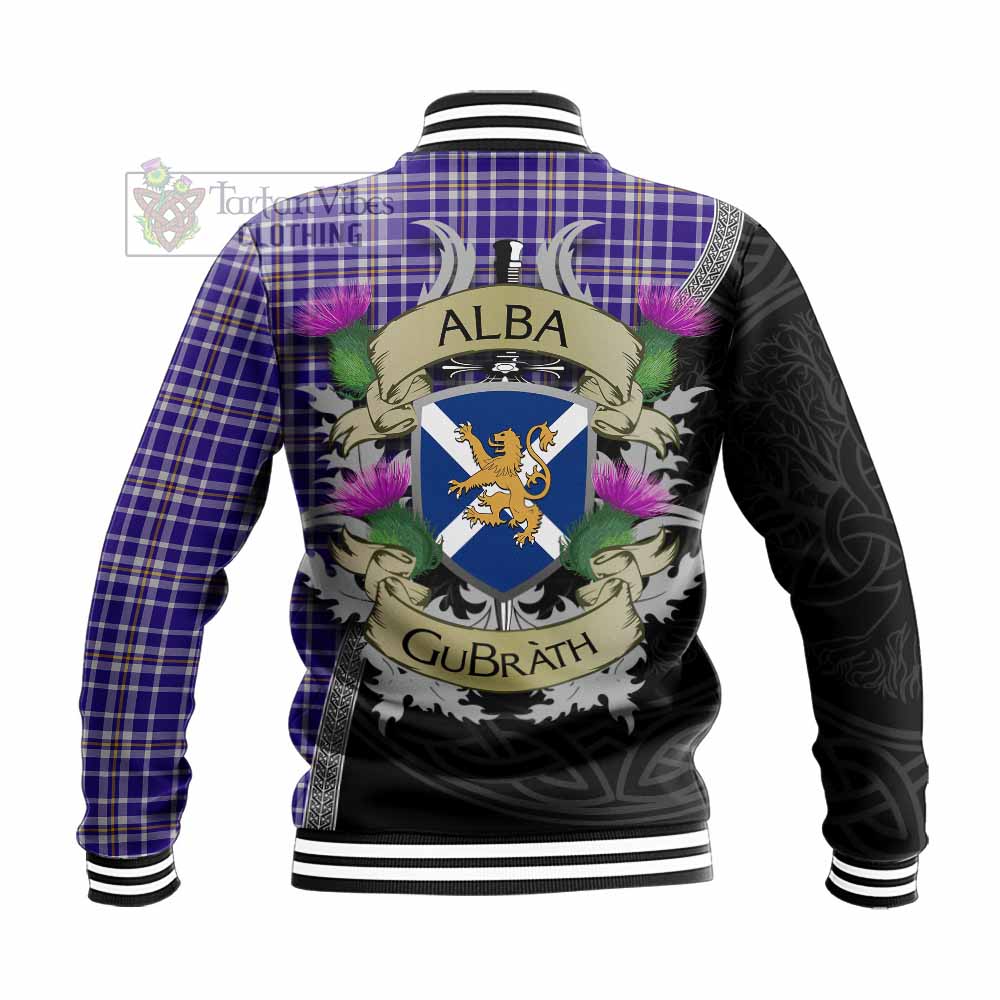 Ochterlony Tartan Family Crest Baseball Jacket Lion Rampant Royal Thistle Shield Celtic Inspired - Tartan Vibes Clothing