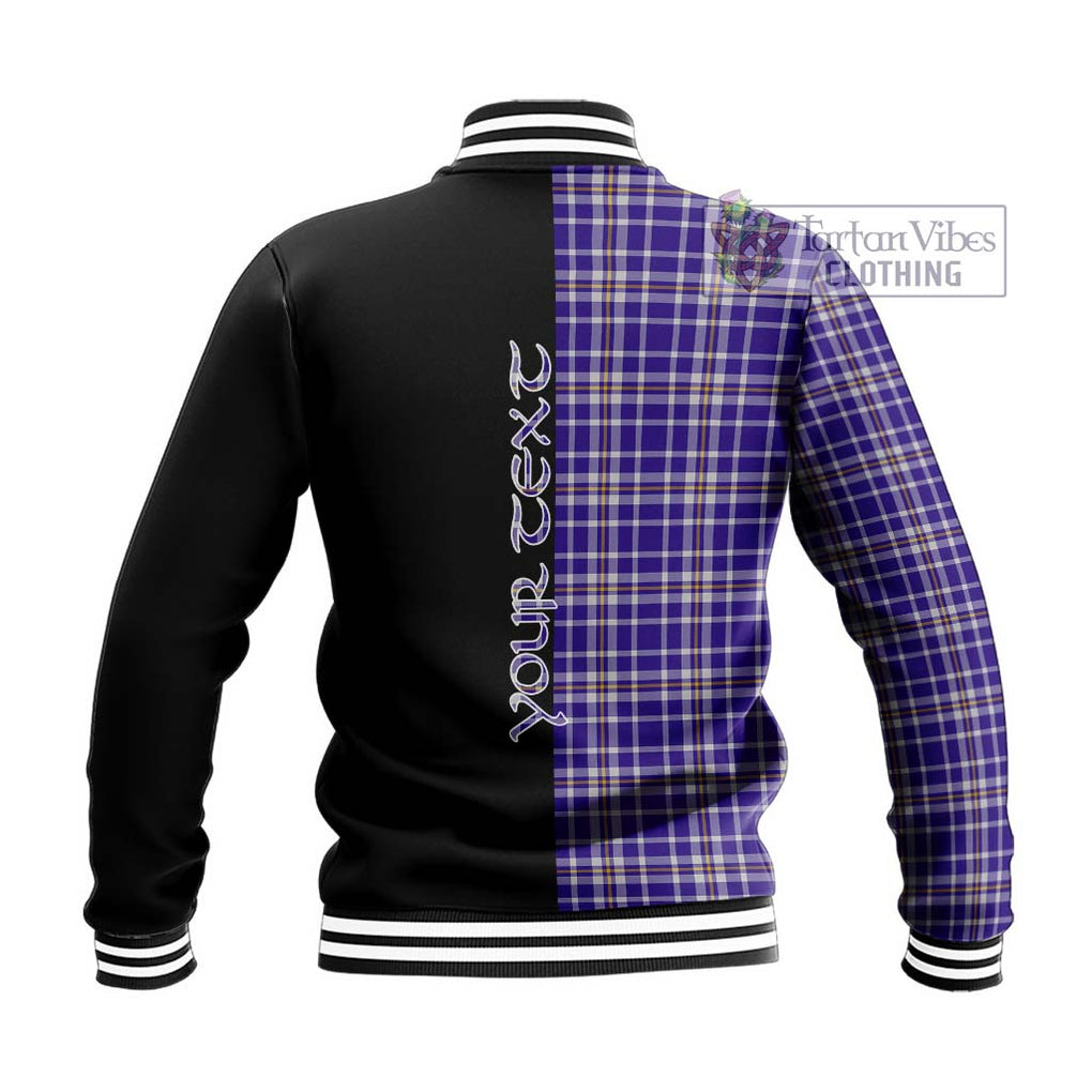 Ochterlony Tartan Baseball Jacket with Family Crest and Half Of Me Style - Tartan Vibes Clothing