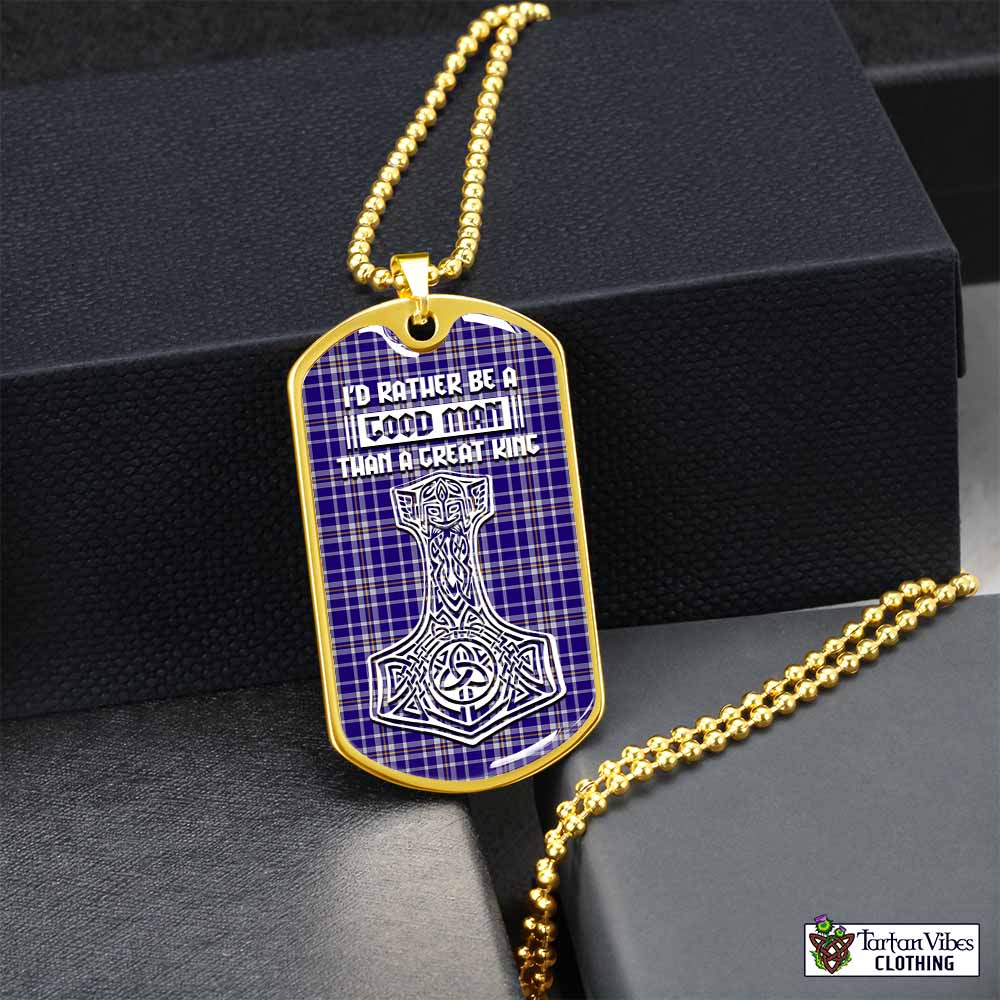Ochterlony Tartan Dog Tag Necklace Viking Mjolnir Style Gold No - Tartan Vibes Clothing