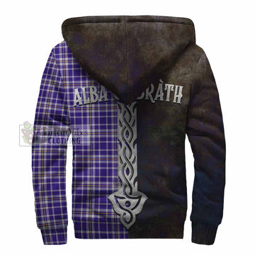 Tartan Vibes Clothing Ochterlony Tartan Family Crest Sherpa Hoodie Alba Gu Brath Be Brave Lion Ancient Style