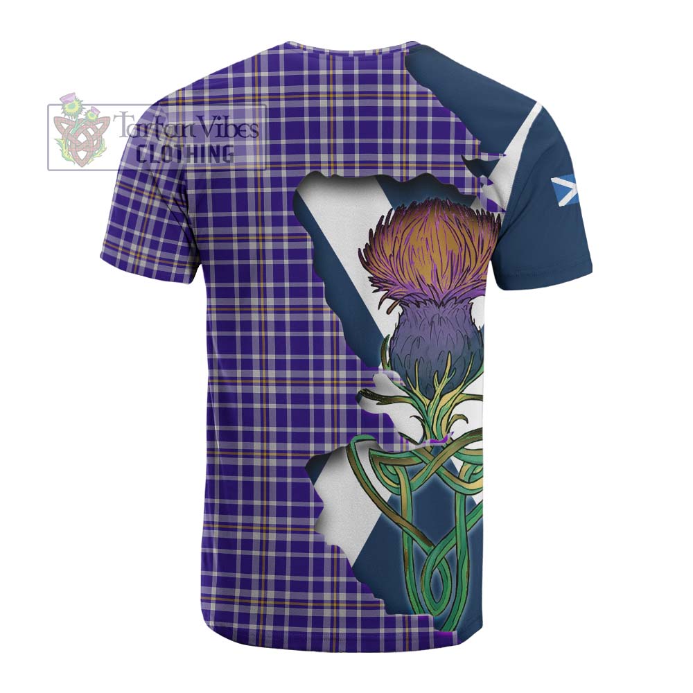 Tartan Vibes Clothing Ochterlony Tartan Family Crest Cotton T-shirt Scottish Thistle Celtic Inspired