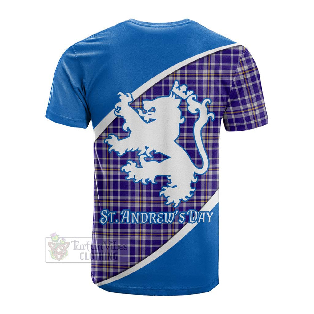 Tartan Vibes Clothing Ochterlony Family Crest Tartan Cotton T-shirt Celebrate Saint Andrew's Day in Style