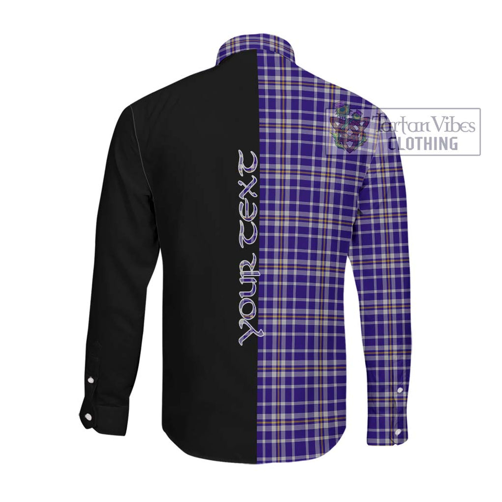 Ochterlony Tartan Long Sleeve Button Shirt with Family Crest and Half Of Me Style Men's Shirt - Tartanvibesclothing Shop
