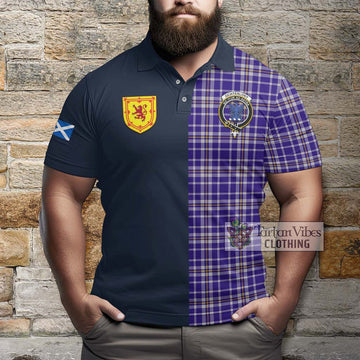 Ochterlony Tartan Polo Shirt Alba with Scottish Lion Royal Arm Half Style - Tartan Vibes Clothing