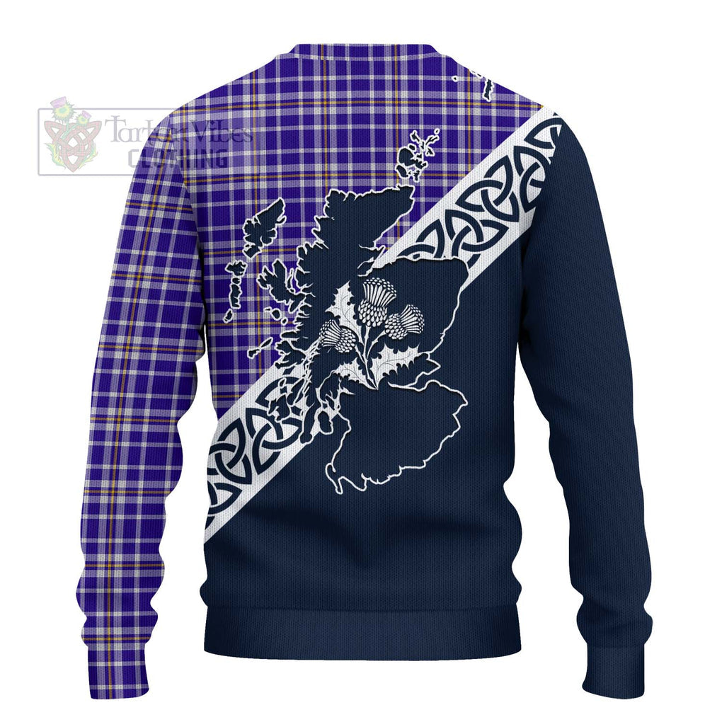 Ochterlony Tartan Ugly Sweater Featuring Thistle and Scotland Map - Tartan Vibes Clothing