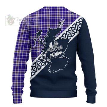 Ochterlony Tartan Ugly Sweater Featuring Thistle and Scotland Map - Tartan Vibes Clothing
