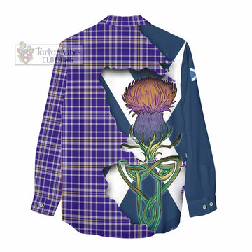 Ochterlony Tartan Family Crest Women's Casual Shirt Scottish Thistle Celtic Inspired - Tartan Vibes Clothing