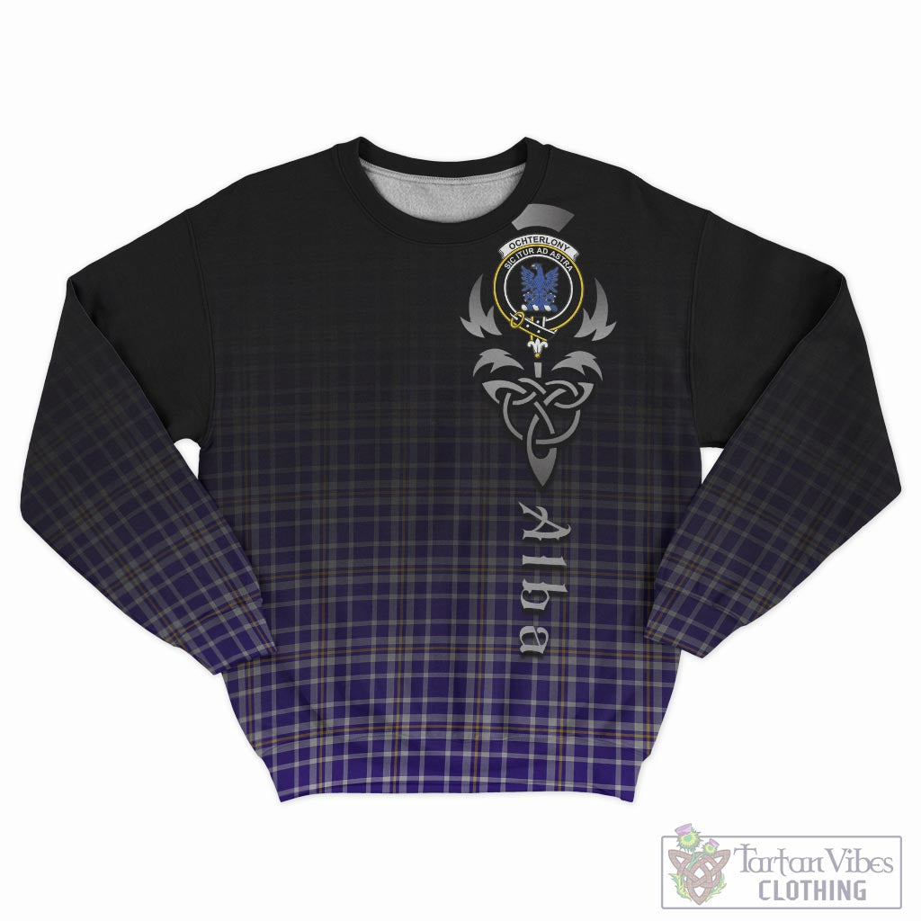 Ochterlony Tartan Sweatshirt Featuring Alba Gu Brath Family Crest Celtic Inspired - Tartan Vibes Clothing