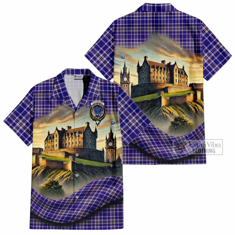 Ochterlony Tartan Family Crest Hawaiian Shirt with Scottish Ancient Castle Style - Tartan Vibes Clothing