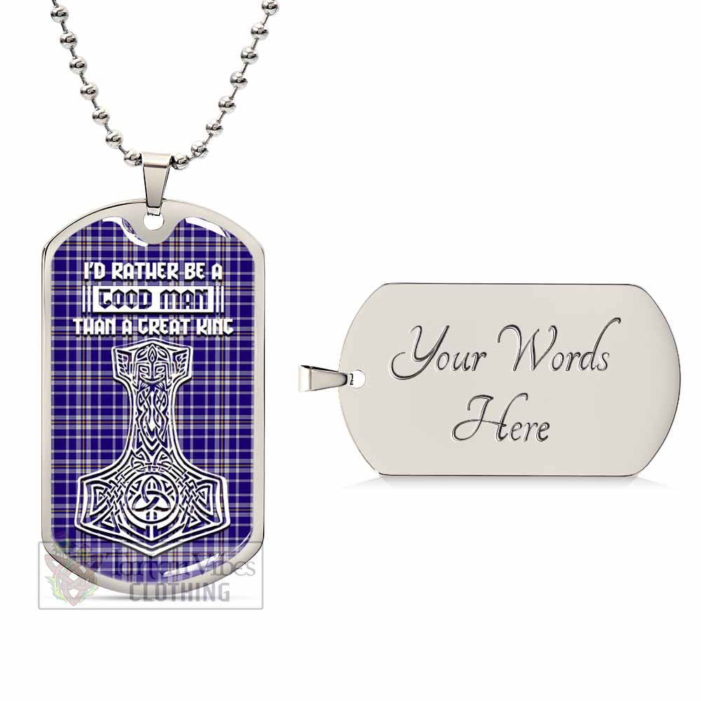 Ochterlony Tartan Dog Tag Necklace Viking Mjolnir Style Silver Yes - Tartan Vibes Clothing