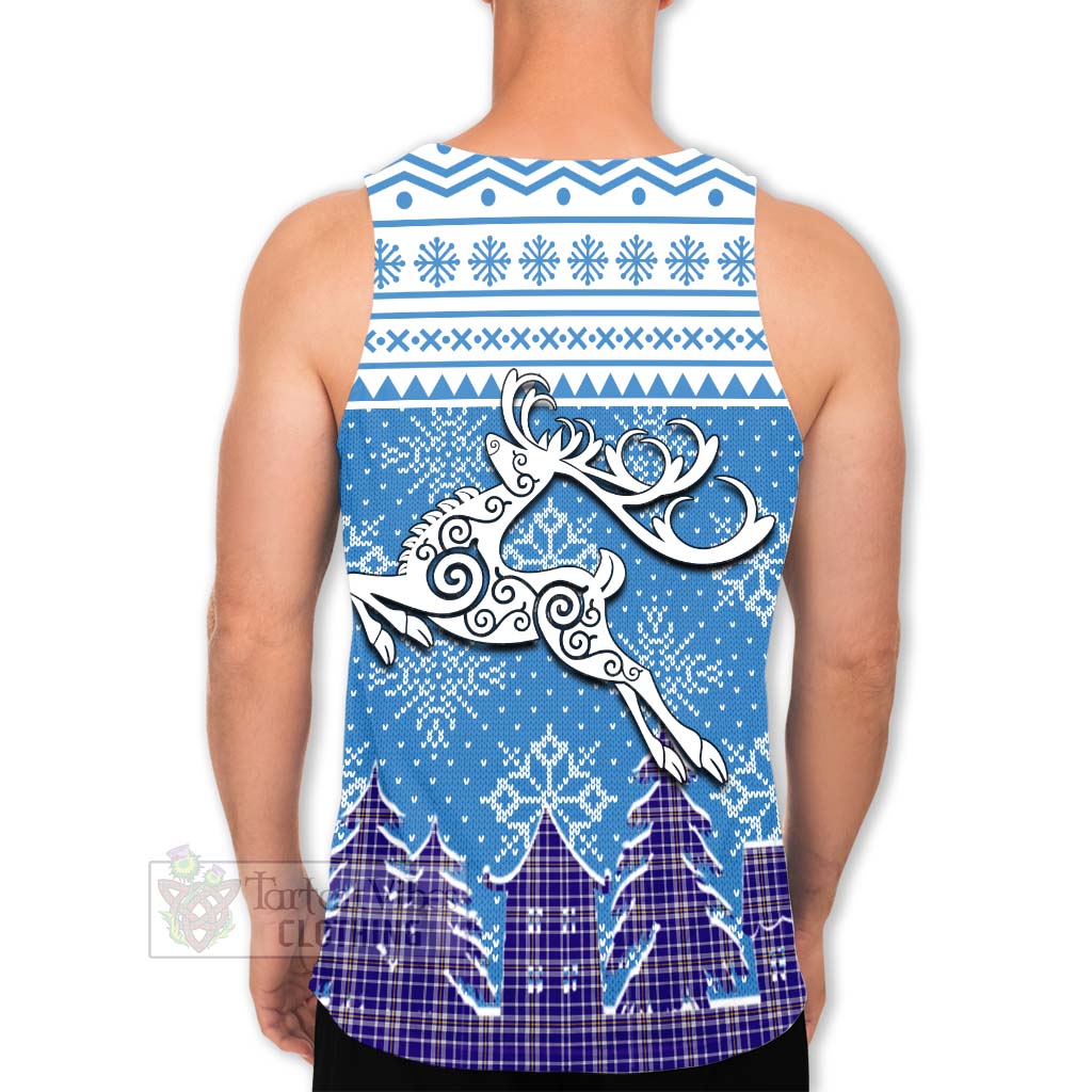 Ochterlony Clan Christmas Men's Tank Top Celtic Reindeer Style - Tartan Vibes Clothing